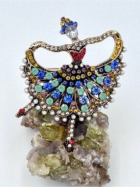 Multicolor Ballerina Crystal Brooch - Elegant Women’s Jewelry Gift
